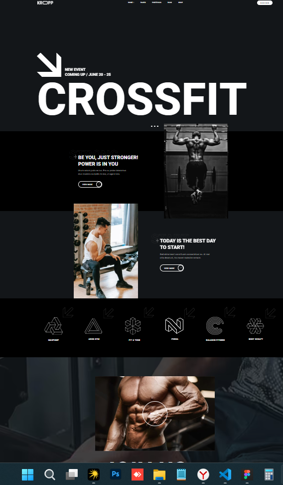 главная страница сайта Crossfit